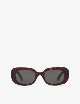 CELINE CL000476 BOLD 3 DOTS CL40287U Rectangle-Frame Tortoise Acetate Sunglasses in Brown – Mens | Sunglasses | Rectangle