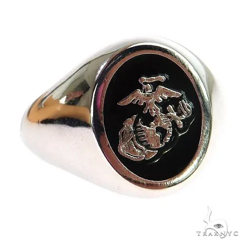 RINA - For Him CUSTOM Marine Corps Logo Ring 69059 in Rose Gold / 10 – Ring