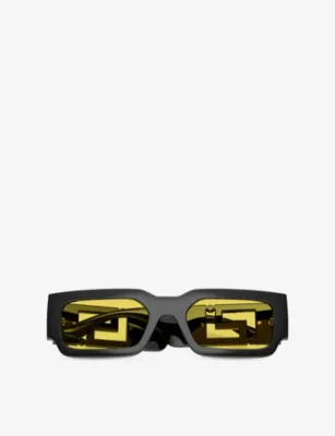 VERSACE VE4506U Rectangle-Frame Acetate Sunglasses detail 3