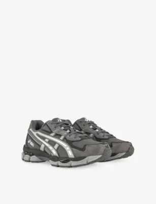 ASICS GEL-NYC 2055 Mesh and Faux-Leather Low-Top Trainers - 11 in CARBON CEMENT GREY, additional product view 3
