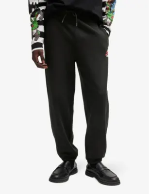 HUGO Logo-print drawstring-waist cotton-jersey jogging bottoms detail 3