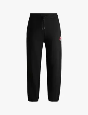 HUGO Logo-print drawstring-waist cotton-jersey jogging bottoms