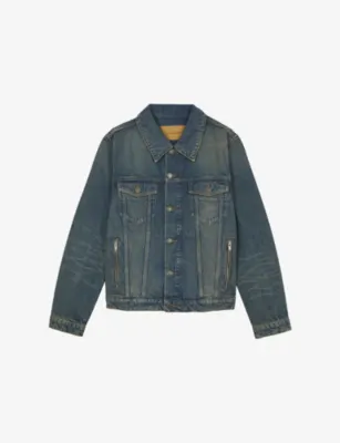 THE KOOPLES Chest-Pocket Faded Denim Jacket