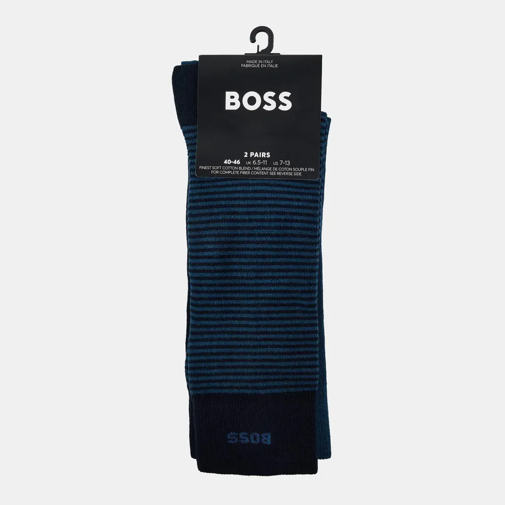 Boss 2 Pack Striped Socks detail 2
