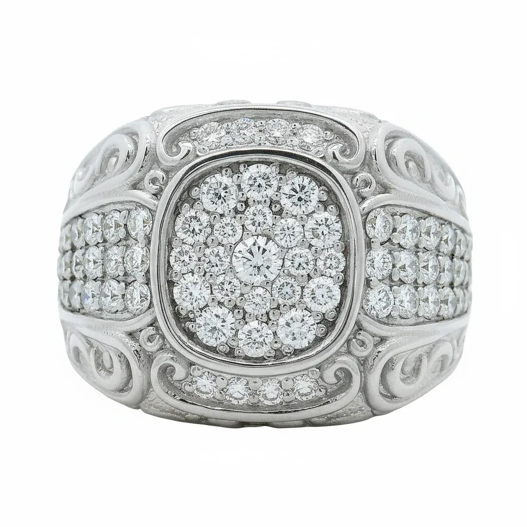 RINA - For Him CUSTOM .925 Silver Diamond Filigree Ring 70920 in Silver / 7 – Ring