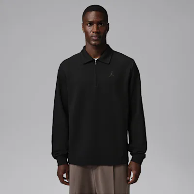 Jordan Men's 1/2-Zip Collared Long-Sleeve Golf Top - Black/Dark Shadow/Black