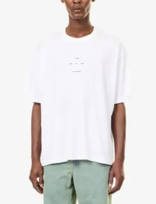 SONG FOR THE MUTE Logo-Print Oversized Cotton T-Shirt detail 3