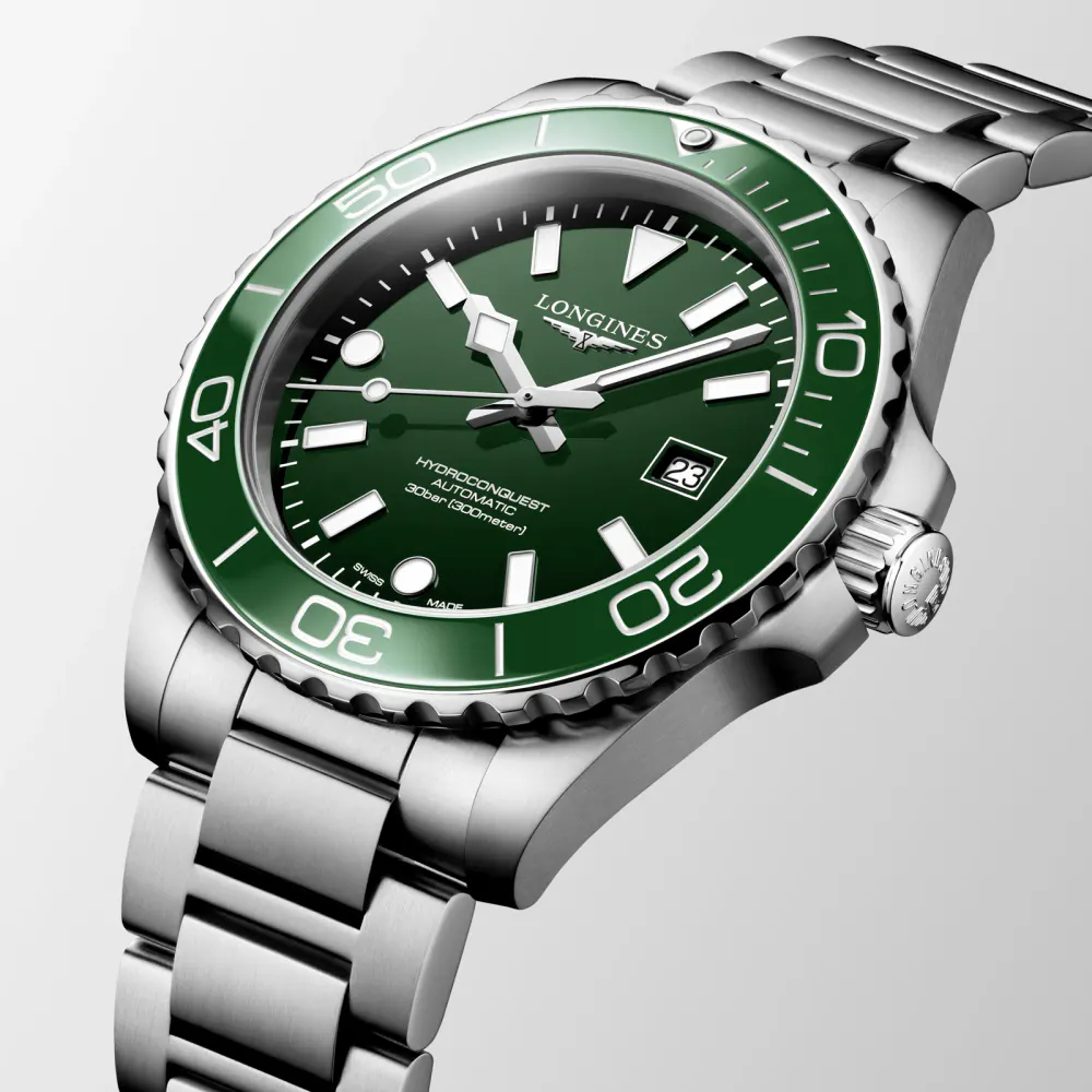 Longines HydroConquest 42mm Mens Watch Green in Green, additional product view 3