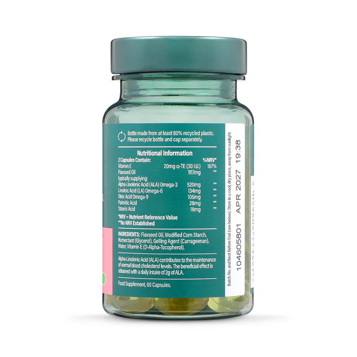 For Him Vegan Flaxseed Triple Omega 3-6-9 Oil 60 Capsules detail 2