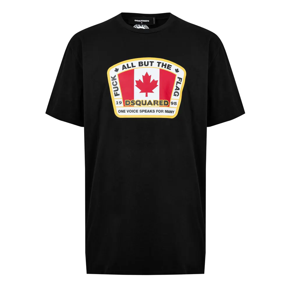 DSquared2 Canada Flag Printed Tee in Black – Clothing