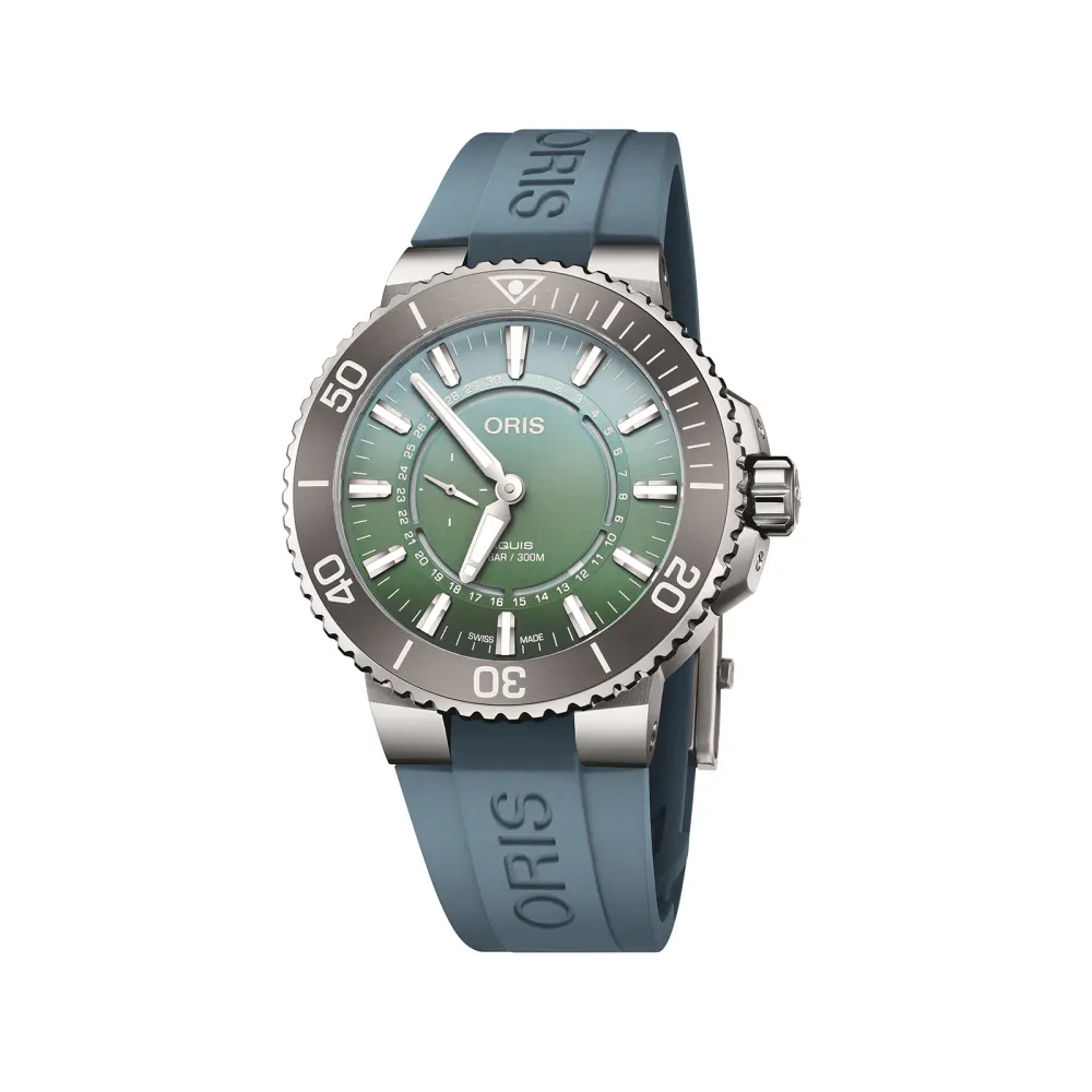 Oris Aquis Dat Watt Limited Edition II 43.5mm Mens Watch Green detail 2
