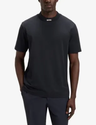 BOSS Branded-Print Short-Sleeved Stretch-Cotton T-Shirt detail 3
