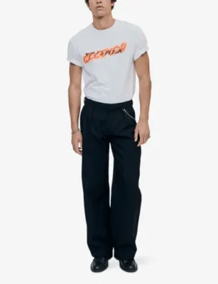 THE KOOPLES Regular-Fit Straight-Leg Wool-Blend Trousers detail 2