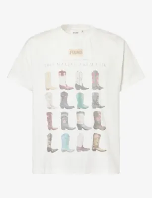 FOUND Malibu Farm Fair Cotton T-Shirt in OFF-WHITE – Mens | Tops & t-shirts | T-Shirts | Printed T-Shirts