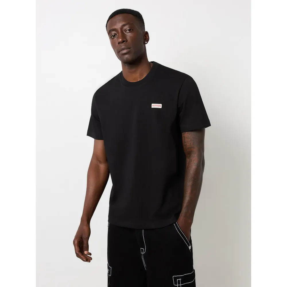True Religion Men's Regular Fit Logo T-Shirt in Black, additional product view 3