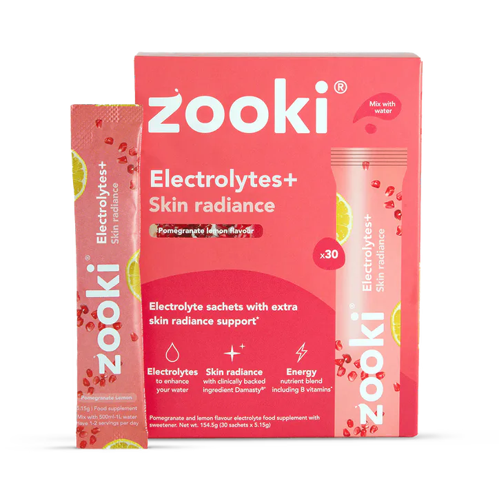 Zooki Electrolytes+ Skin Radiance, Pomegranate Flavour 30 Sachets