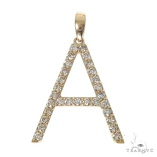 ANNA - CONSCIOUS DIAMONDS 14K Gold Diamond Initial Letter Collection 67332 in Yellow Gold / A – Pendant