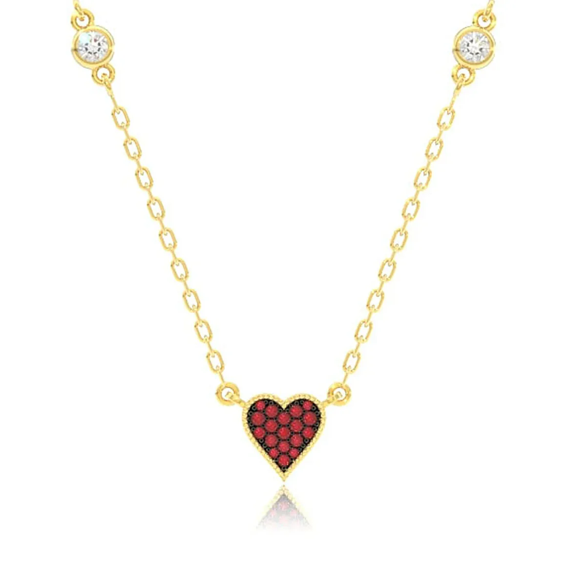 For Him Heart Playing Card Symbol Diamond Necklace in Rose Gold / 16" / Lab Grown Diamond – Necklace