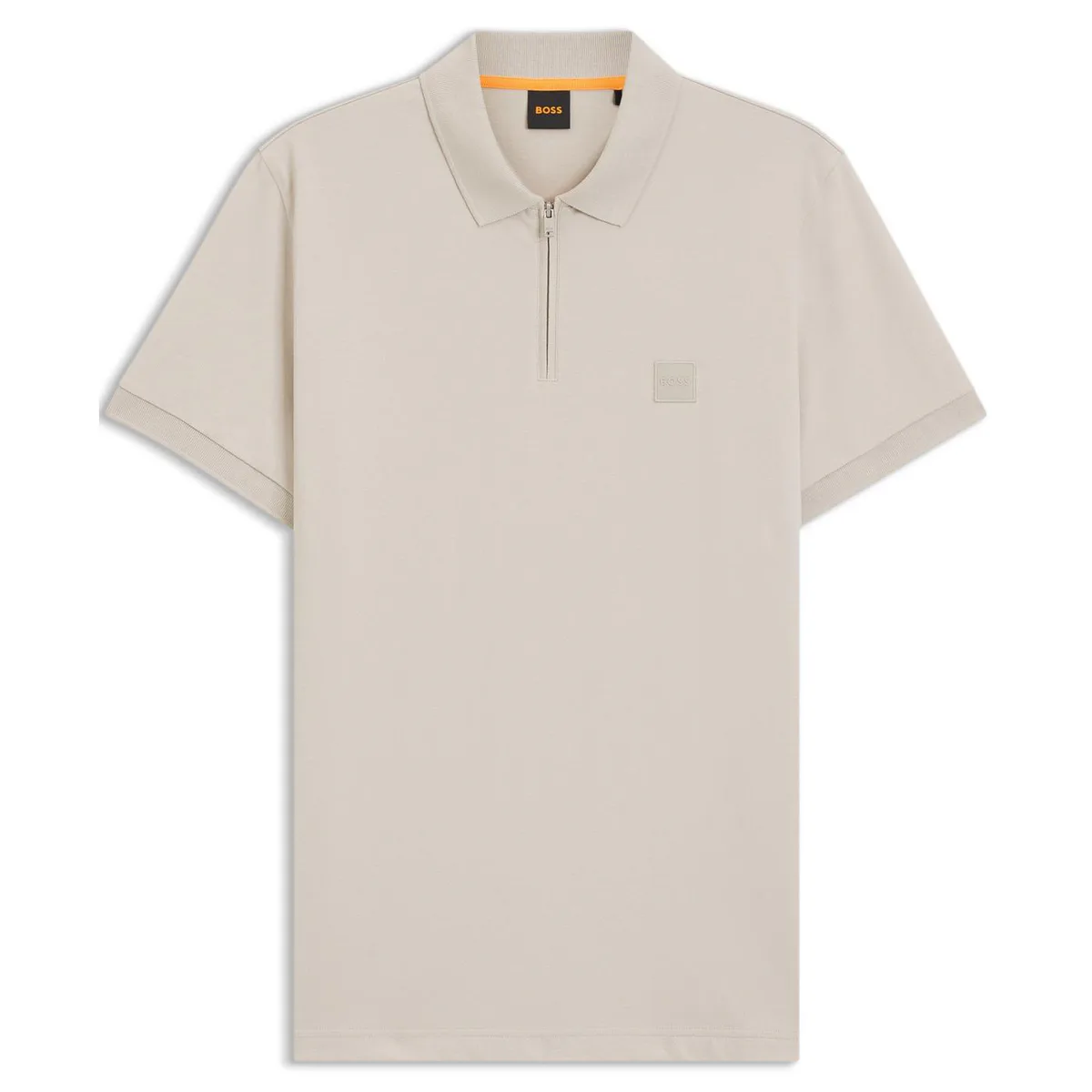 Boss Mens BOSS ORANGE Passerzip Short Sleeve Polo Shirt with Logo Detail