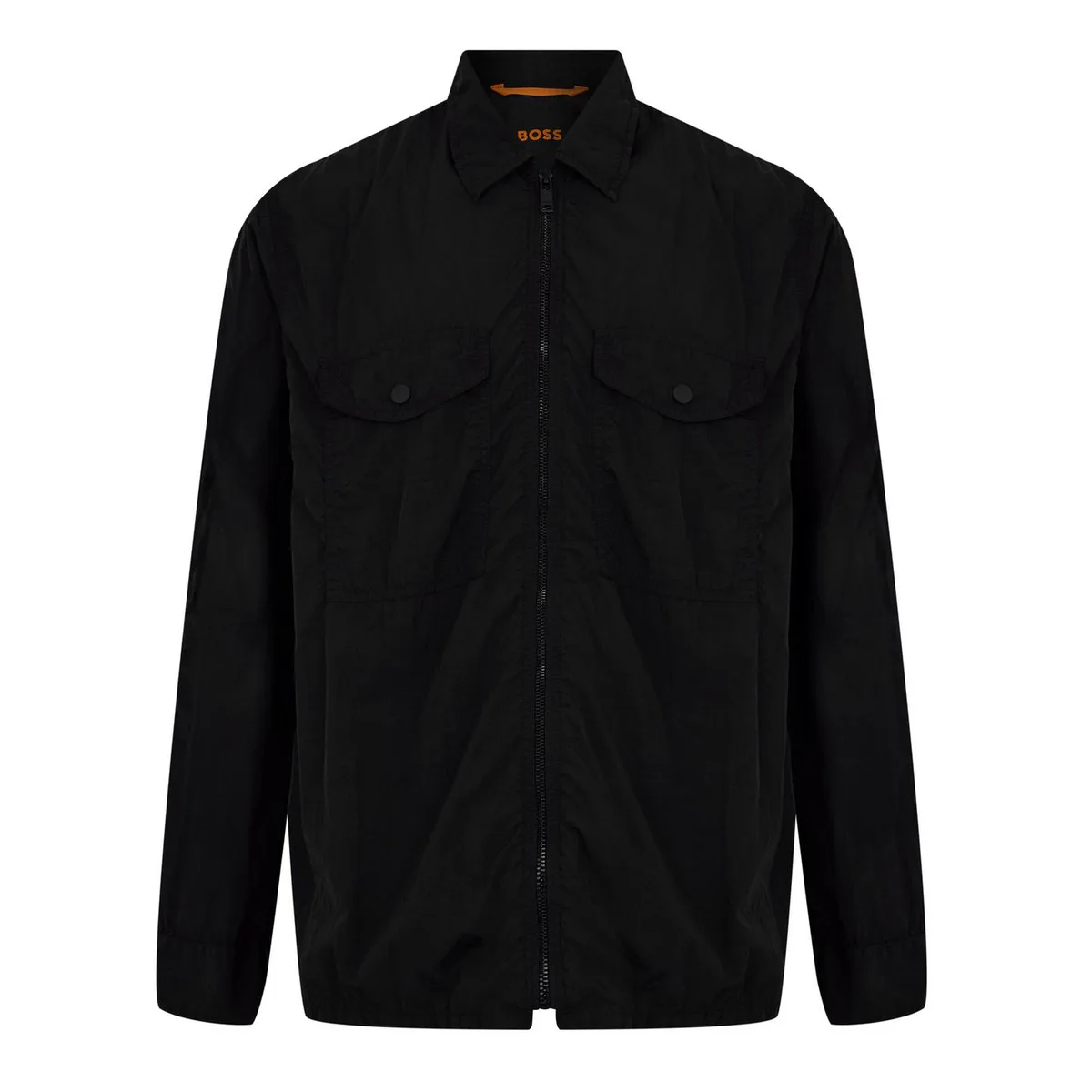 Boss Men's Orange Zip Long Sleeve Overshirt