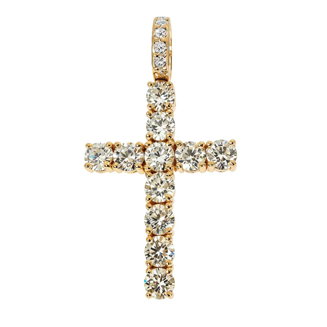 RINA - For Him CUSTOM Medium Ban 25 Pointer Diamond Cross 67729 in Rose Gold – Pendant