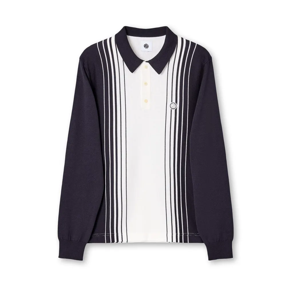 Pretty Green Men's Gradient Knitted Long-Sleeve Polo Shirt