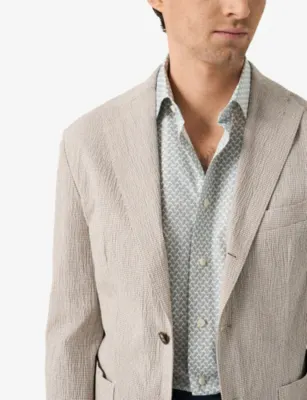 ETON Motif Slim-Fit Cotton-Twill Shirt - 17.75 in MID BLUE, additional product view 2