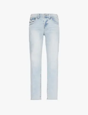 TRUE RELIGION Rocco faded-wash straight-leg slim-fit stretch-denim jeans