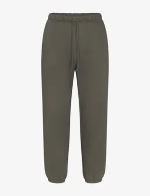 SKIMS Fleece Lounge Relaxed Cotton-Jersey Jogging Bottoms - Washed Onyx