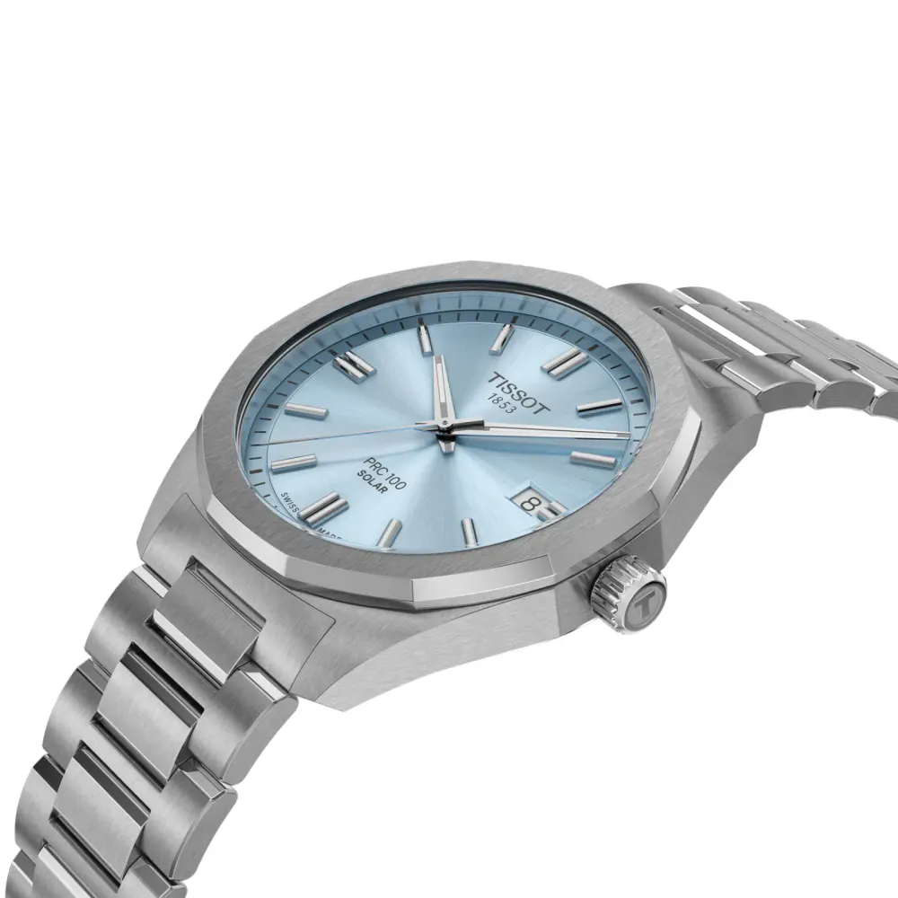 Tissot PRC 100 Solar 39mm Mens Watch Ice Blue in Blue, additional product view 2
