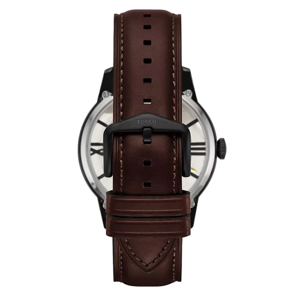 Fossil Townsman Automatic Dark Leather Mens Watch in Brown, additional product view 2