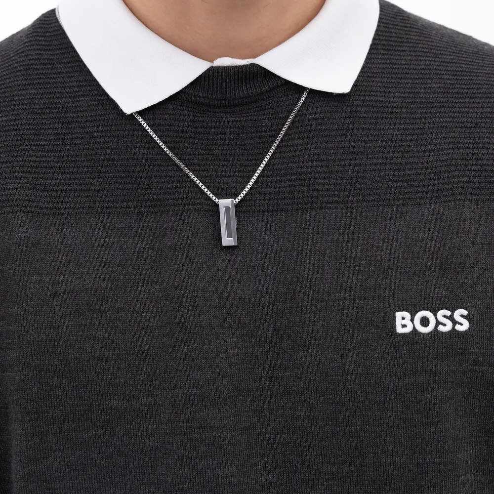 Boss Gents BOSS Candor Stainless Steel Bar Pendant Necklace detail 2