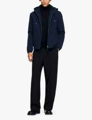 SANDRO Hooded Zip-Up Stretch-Woven Jacket detail 2