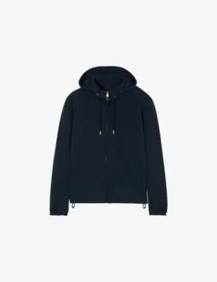 SANDRO Hooded Zip-Up Stretch-Woven Jacket