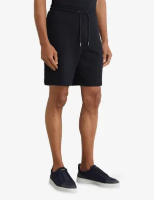 REISS Renly Textured Drawstring-Waist Stretch-Woven Shorts detail 3