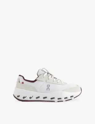ON The Roger Wildcard Leather and Mesh Trainers - EUR 43.5 / 9.5 UK MEN in Ivory Maroon – Mens | Trainers | Lace up trainers