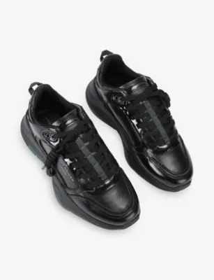 KURT GEIGER LONDON Royston Faux-Leather Trainers - EUR 43 / 9 UK MEN in BLACK, additional product view 2