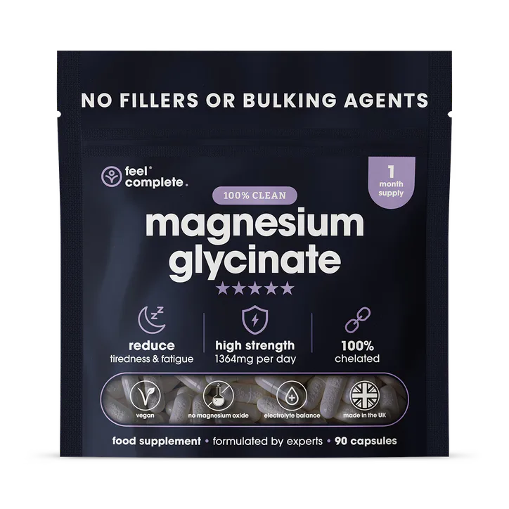 Feel Complete Magnesium Glycinate - High Strength 1364mg - 100% Clean - 90 capsules