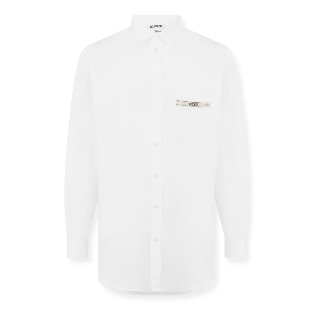 Moschino Men's Tape Long Sleeve Plain Shirt