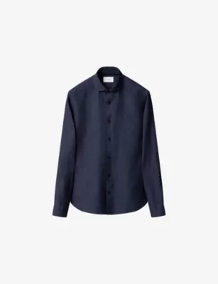 ETON Casual-Fit Long-Sleeve Linen Shirt - LIGHT BLUE detail 3