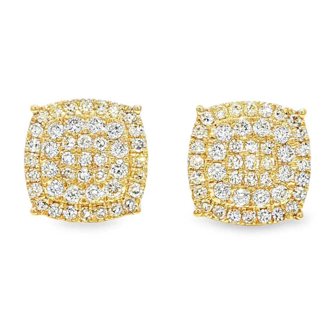 ANNA - CONSCIOUS DIAMONDS Cushion Sparkle Cluster Earrings 71158 in Yellow Gold – Earrings
