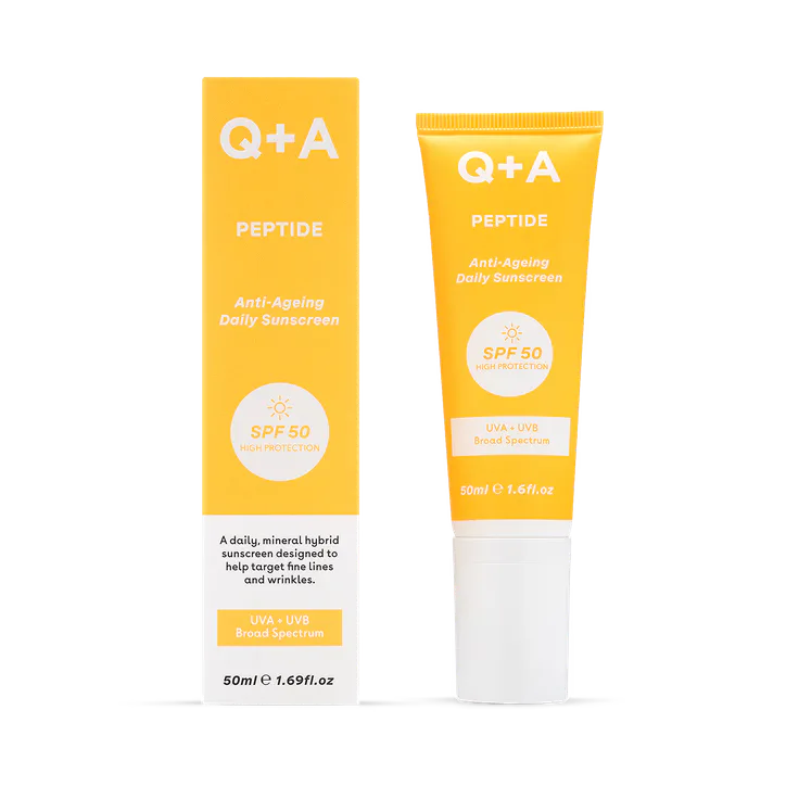 Q+A Peptide SPF50 Anti-Ageing Daily Facial Sunscreen 50ml