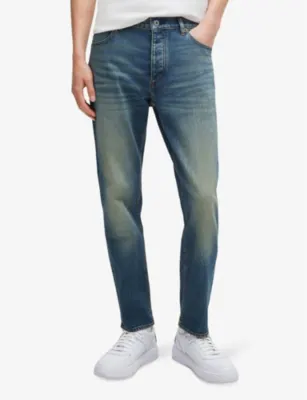 HUGO Tapered-leg mid-rise stretch-denim jeans - 33/34 detail 3