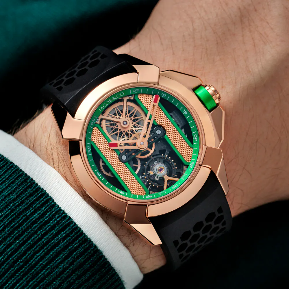 Jacob & Co Epic X Rose Gold - Green Inner Ring in Green, additional product view 2