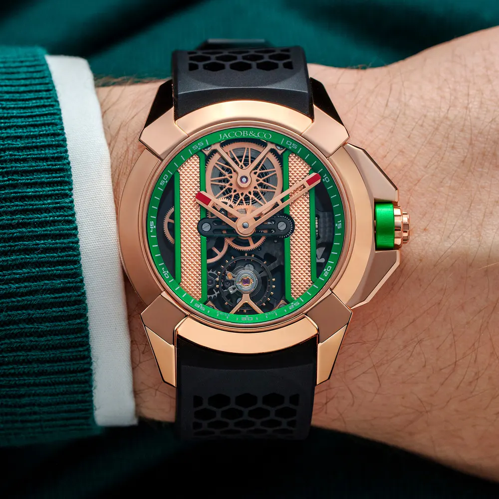 Jacob & Co Epic X Rose Gold - Green Inner Ring in Green, additional product view 3