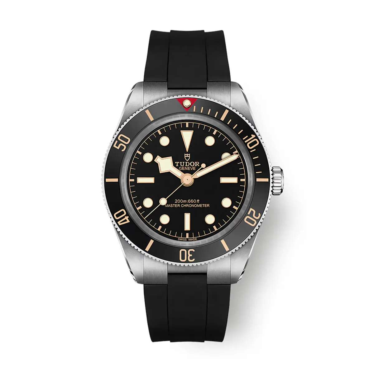 Tudor Black Bay 58 39mm Steel Case Rubber Strap Watch Black