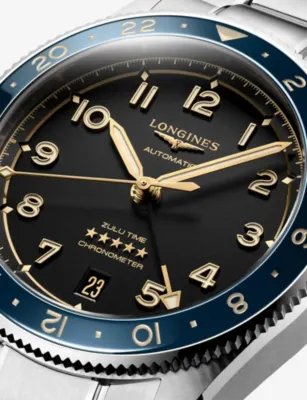 LONGINES L3.802.4.60.6 Spirit Zulu Time Stainless-Steel and Ceramic Bezel 39mm Automatic Watch detail 2