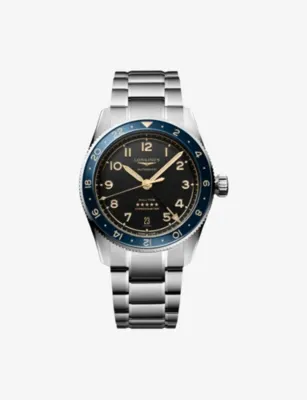 LONGINES L3.802.4.60.6 Spirit Zulu Time Stainless-Steel and Ceramic Bezel 39mm Automatic Watch