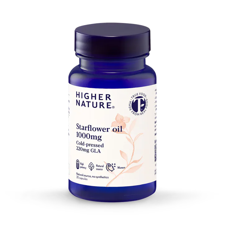 Higher Nature True Food® Starflower Oil - 1000mg With 220mg GLA - 30 Capsules