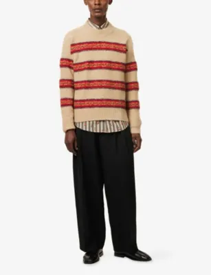 DRIES VAN NOTEN Master Striped Alpaca and Wool-Blend Jumper detail 2